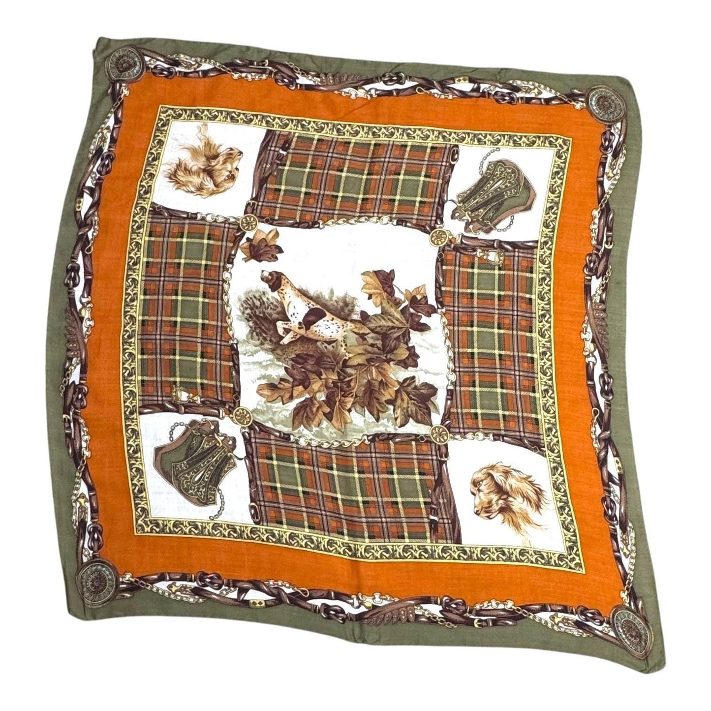 Vintage Brooks Brothers Silk Hunting Dog Scarf