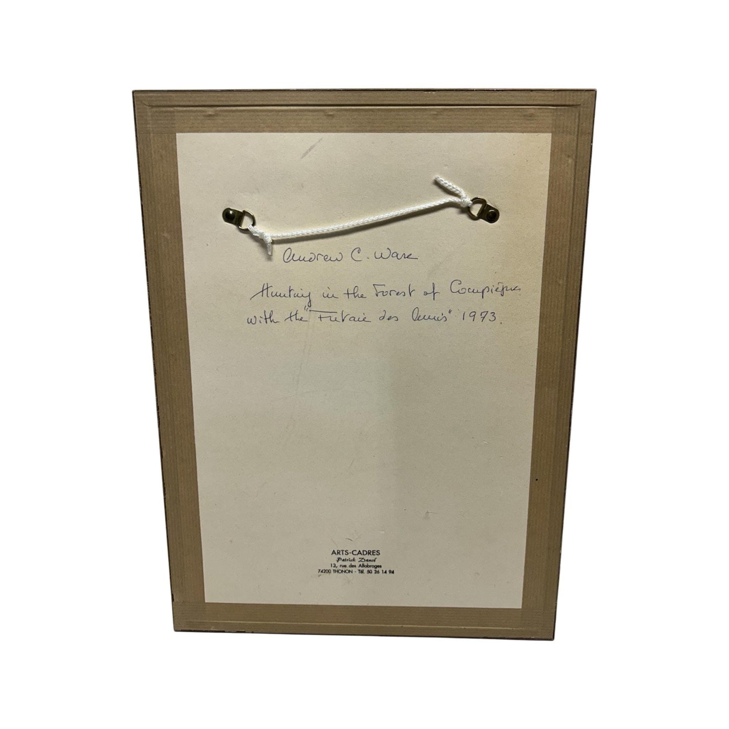 Vintage Framed French Hunt Photograph — “Hunting in the Forest of Compiègne,” 1973