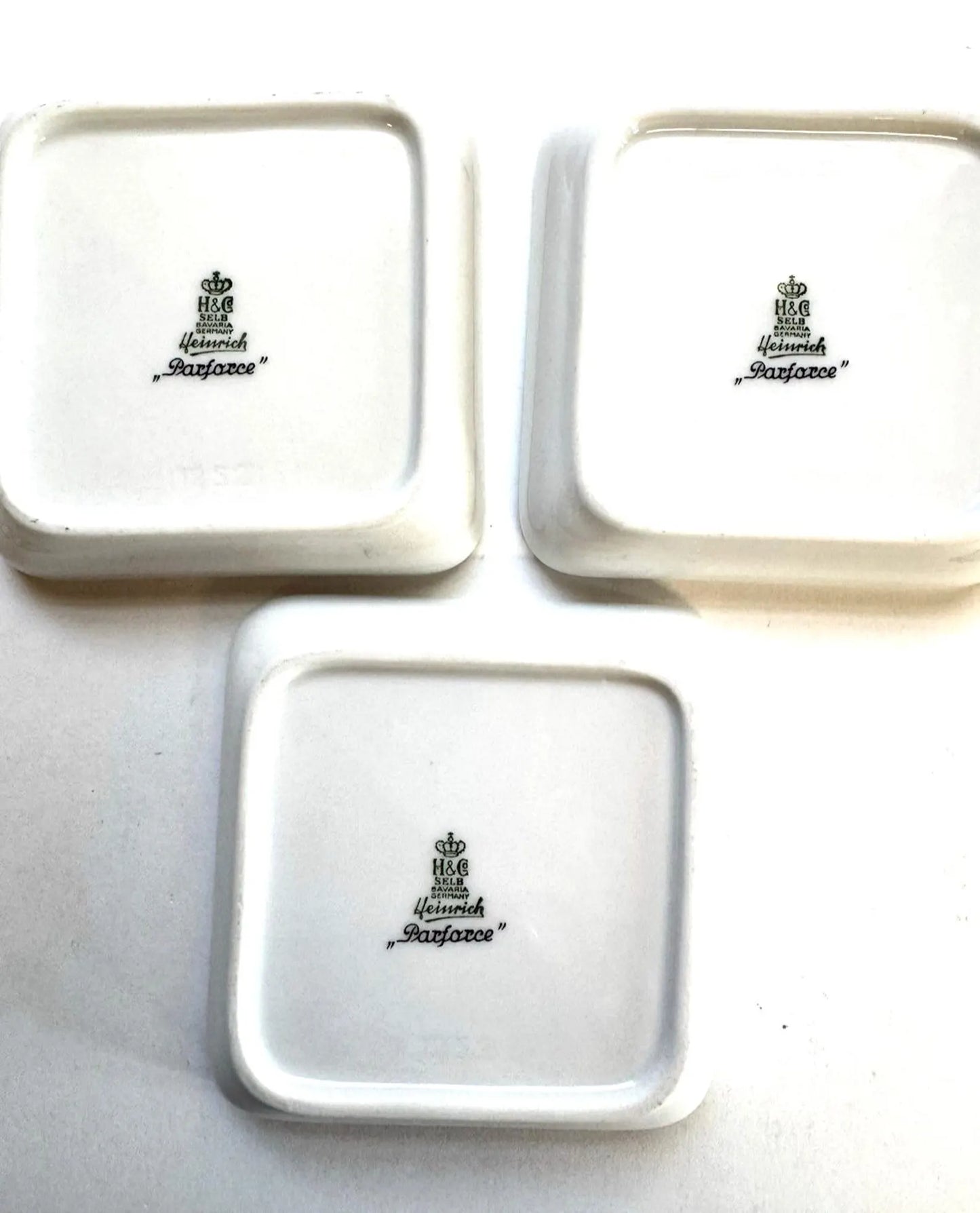 Vintage Heinrich & Co. Selb Bavaria “Parforce” Porcelain Fox Hunt Dishes — Set of 3