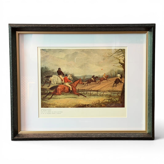 Rare Antique Original Henry Thomas Alken Fox Hunting Lithograph - Framed