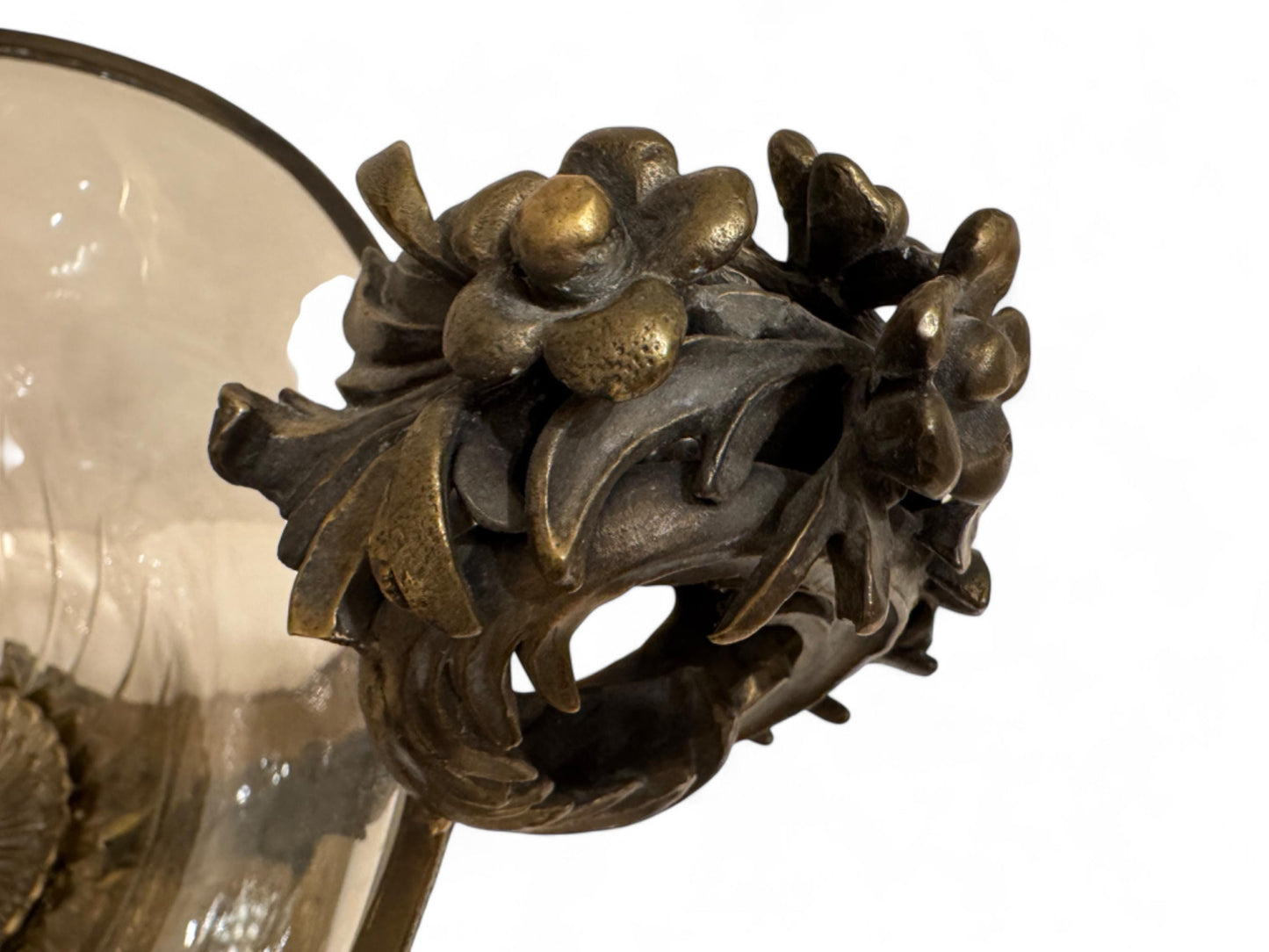 Spectacular Antique Bronze & Cut Crystal Urn Centerpiece