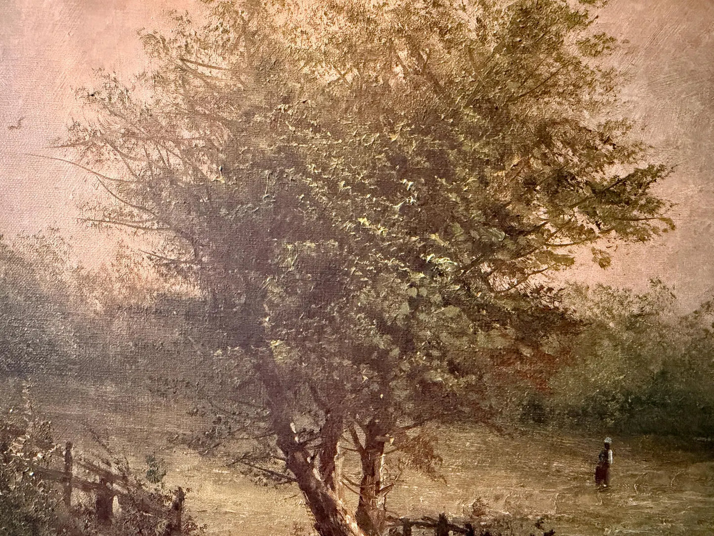 Antique Original Oil Painting (Signed) of a Pastoral River Scene