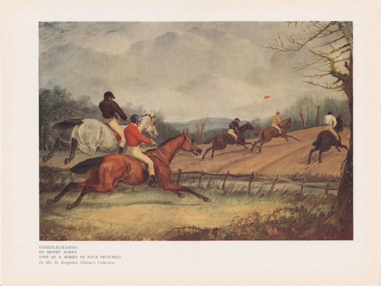 Rare Antique Original Henry Thomas Alken Fox Hunting Lithograph - Framed