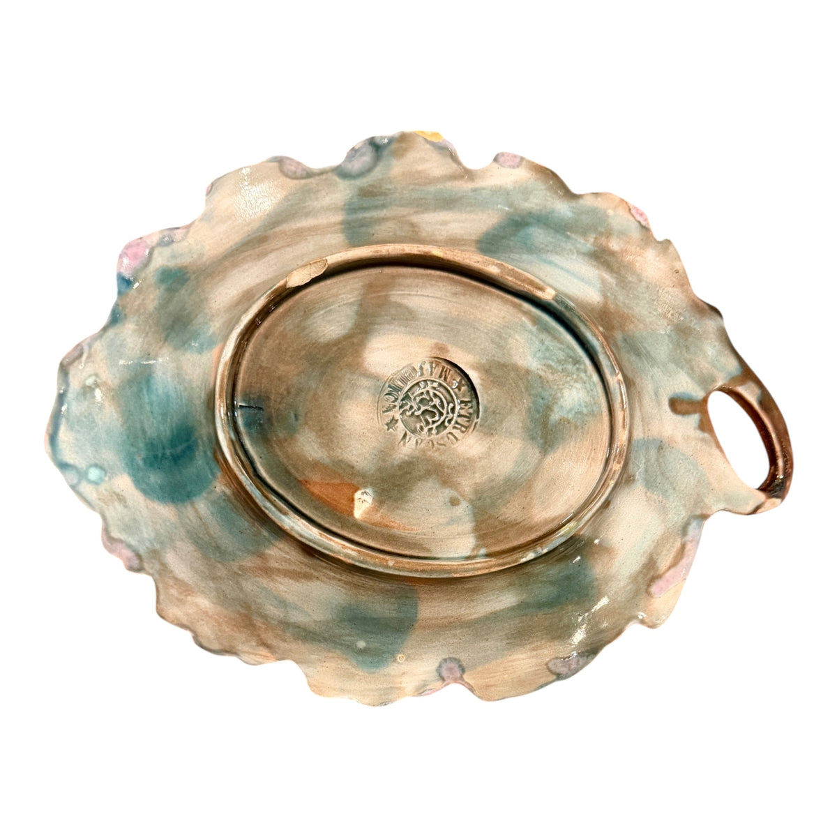 Antique Etruscan Majolica Leaf Bread Tray, Griffen, Smith & Hill, c. 1880-1890