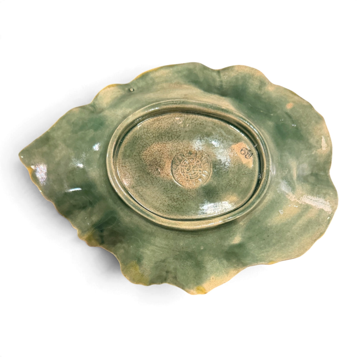 Antique Etruscan Majolica Begonia Leaf Dish | Griffen, Smith & Hill | c. 1880