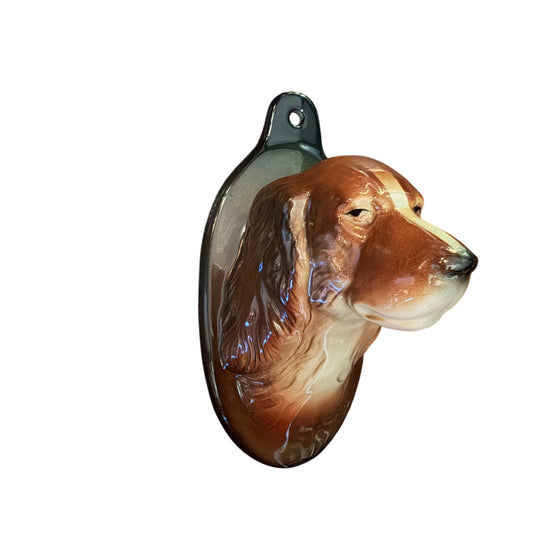 Antique Porcelain Sporting Dog Wall Pocket