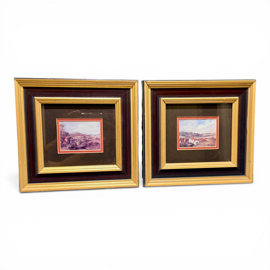 Vintage Pair of English Fox Hunting Prints