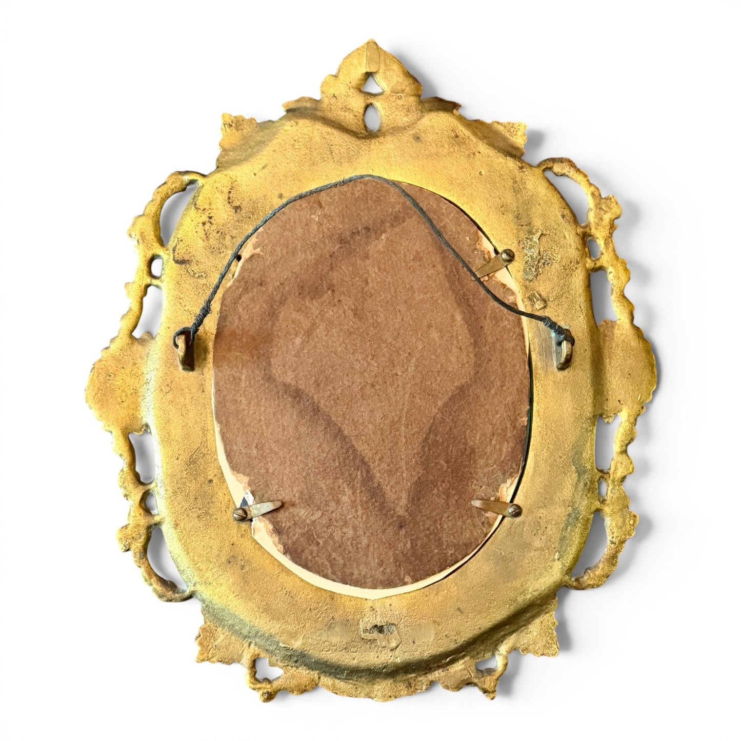 Red Fox Lithograph in Ornate Solid Brass Frame