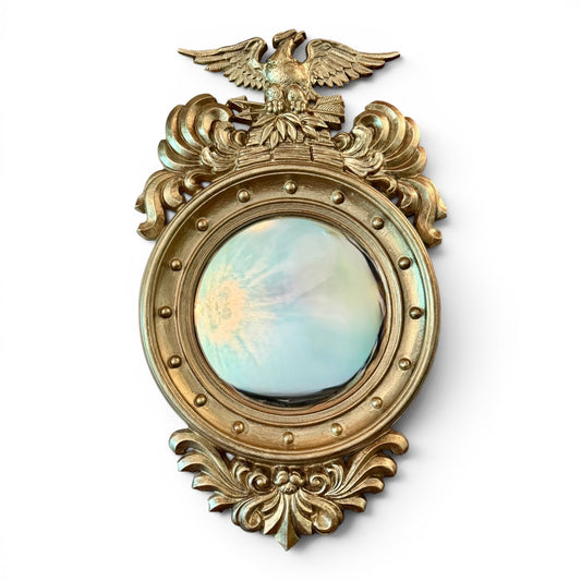 Vintage Federal Convex Glass Gilt Eagle Mirror