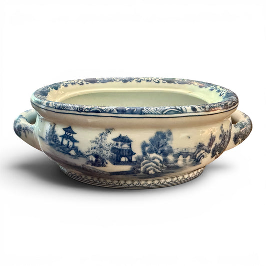 Antique Porcelain Chinoiserie Footbath