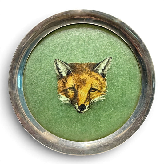 Vintage Stieff Pewter Large Fox Bar Tray