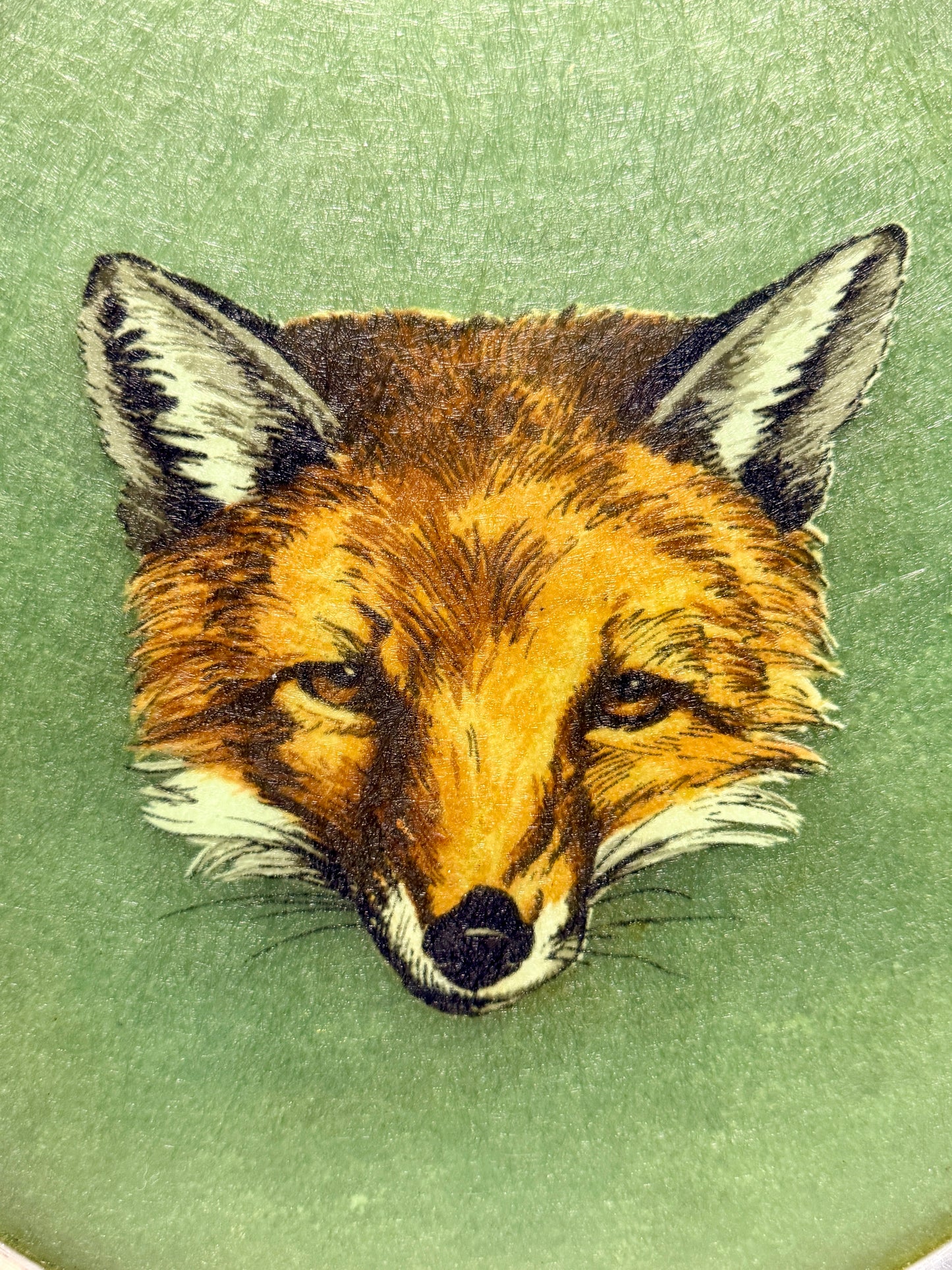 Vintage Stieff Pewter Large Fox Bar Tray