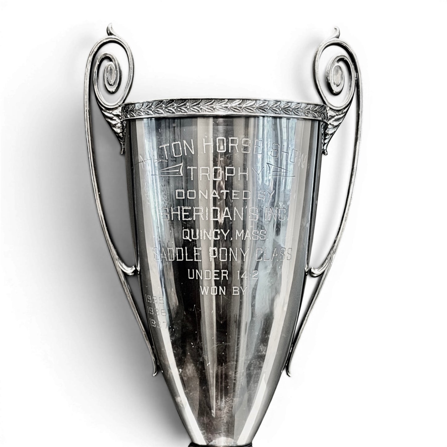 Impressive Antique Milton Horse Show Silver Trophy Loving Cup c. 1935