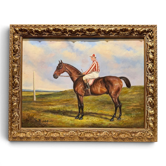 Antique Original Racehorse Oil Painting - Signed & Framed