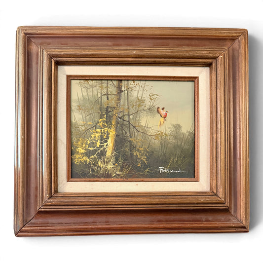 Vintage Original Pheasant Oil Painting - Signed