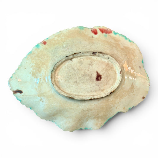 Antique Etruscan Majolica Leaf Plate