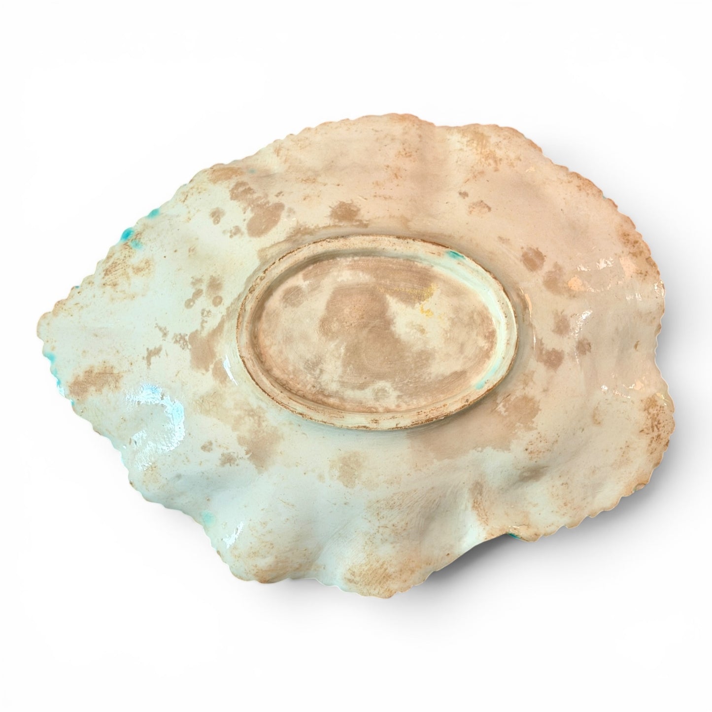 Antique Etruscan Majolica Leaf Plate