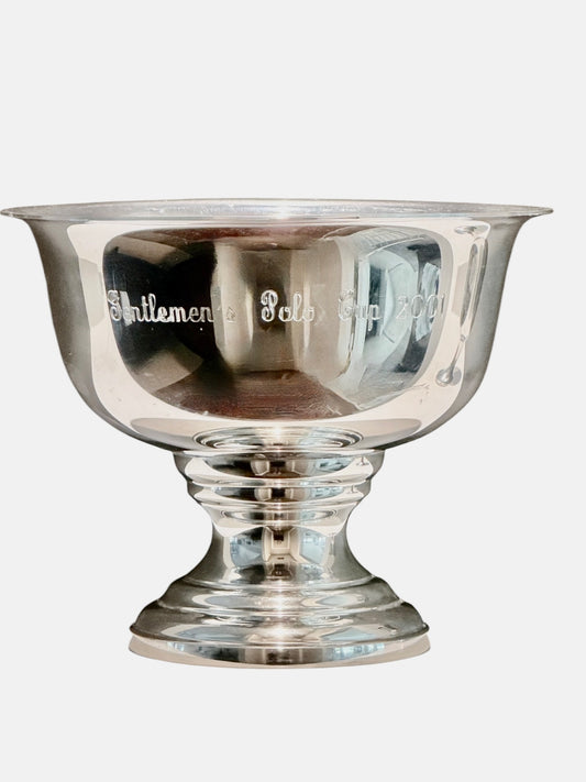 Vintage Gentleman's Polo Cup Silver Pedestal Trophy Bowl