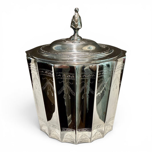 Vintage Lunt Silversmiths Paul Revere Silverplate Biscuit Box | Tea Caddy