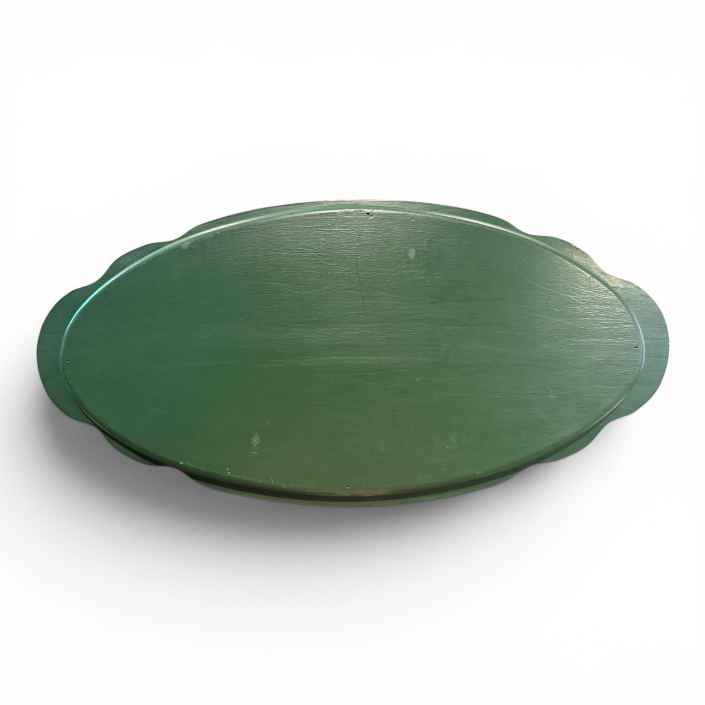 Antique Hand Painted Wooden Oval Fox Butler's Tray