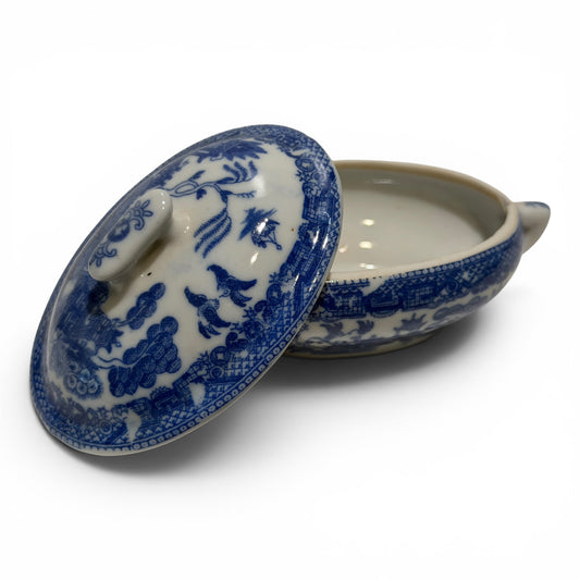 Antique Porcelain Chinoiserie Salt Cellar