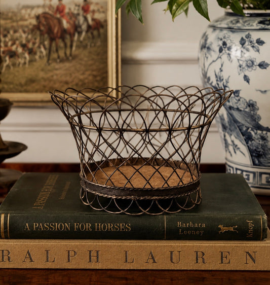 Antique French Metal Cachepot Planter