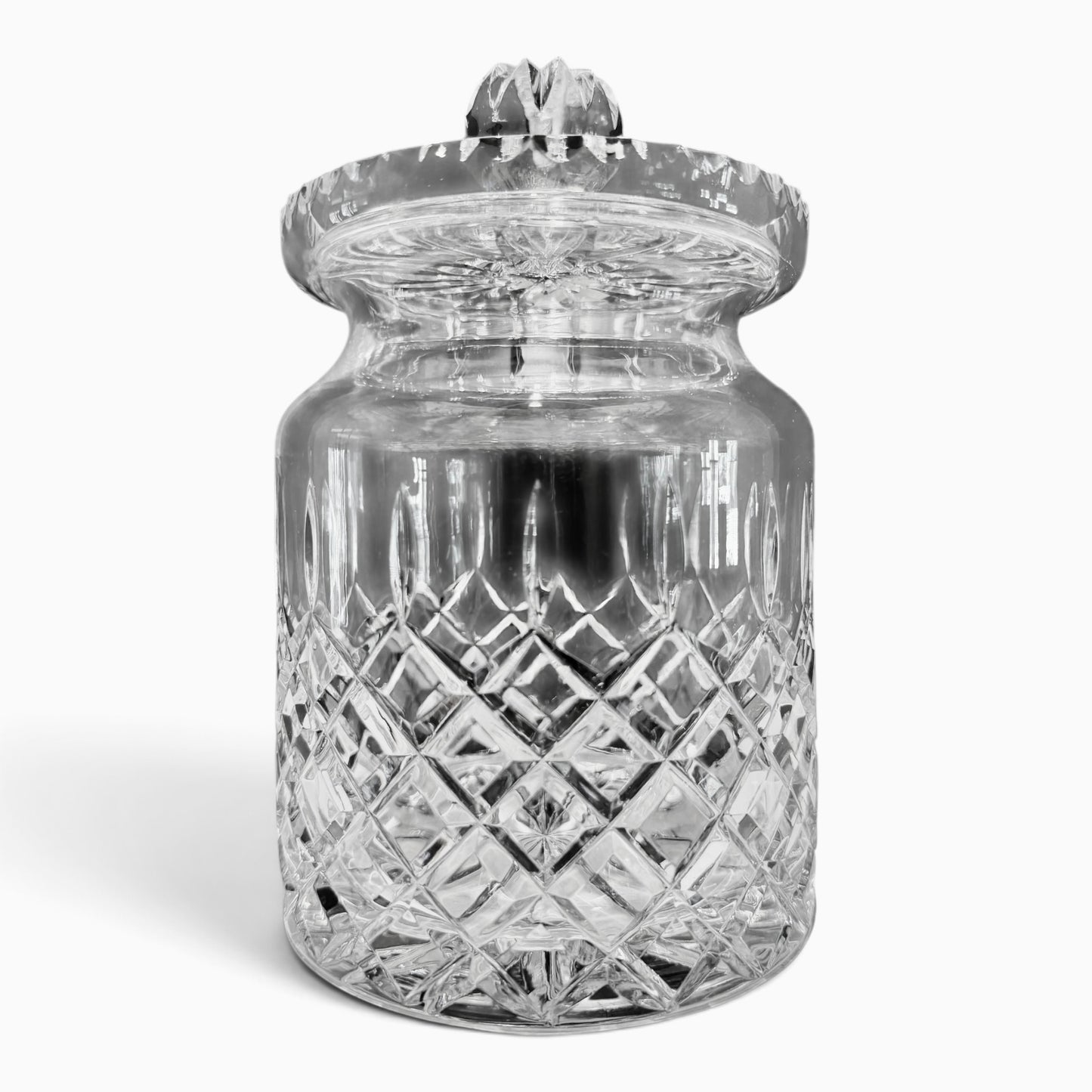 Vintage Samobor Hand-Cut Lead Crystal Biscuit Barrel, Yugoslavia