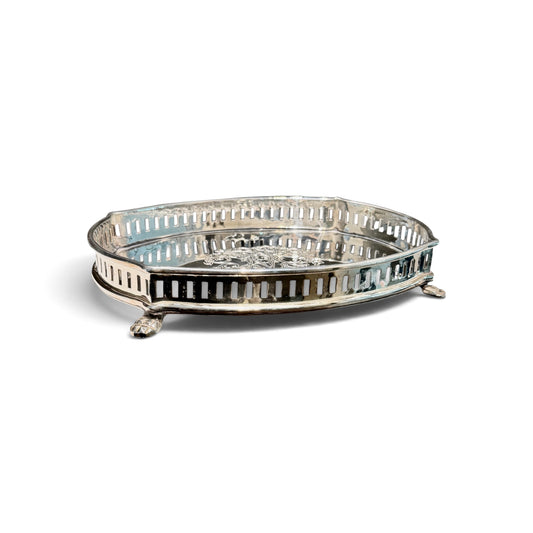 Vintage Silver Vanity Gallery Tray
