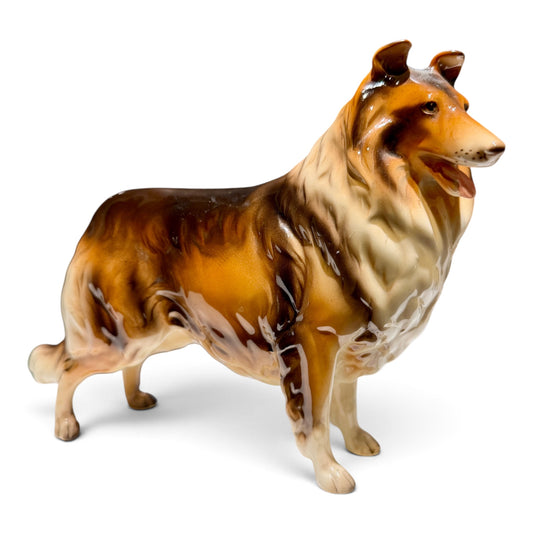 Vintage Porcelain Collie Dog Figurine