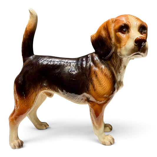 Vintage Porcelain Beagle Dog Figurine