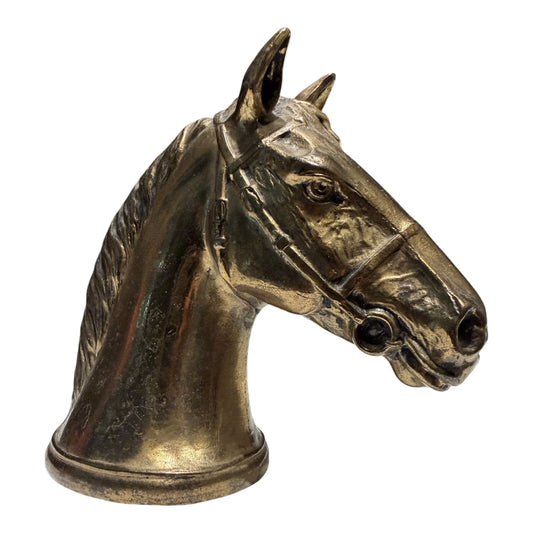 Vintage Brass Tone Metal Horse Head Sculptural Bottle Opener
