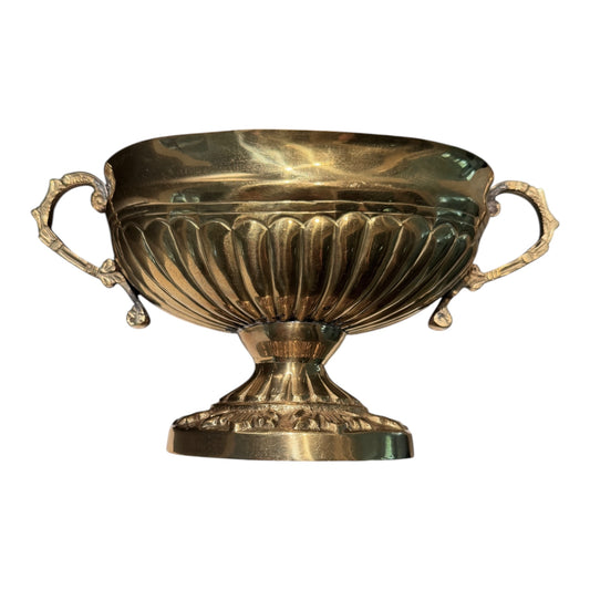 Vintage Brass Neoclassical Empire Pedestal Jardinière