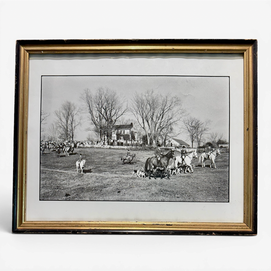 Vintage Historic Millbrook Hunt Photograph in Original Black & Gilt Wood Frame