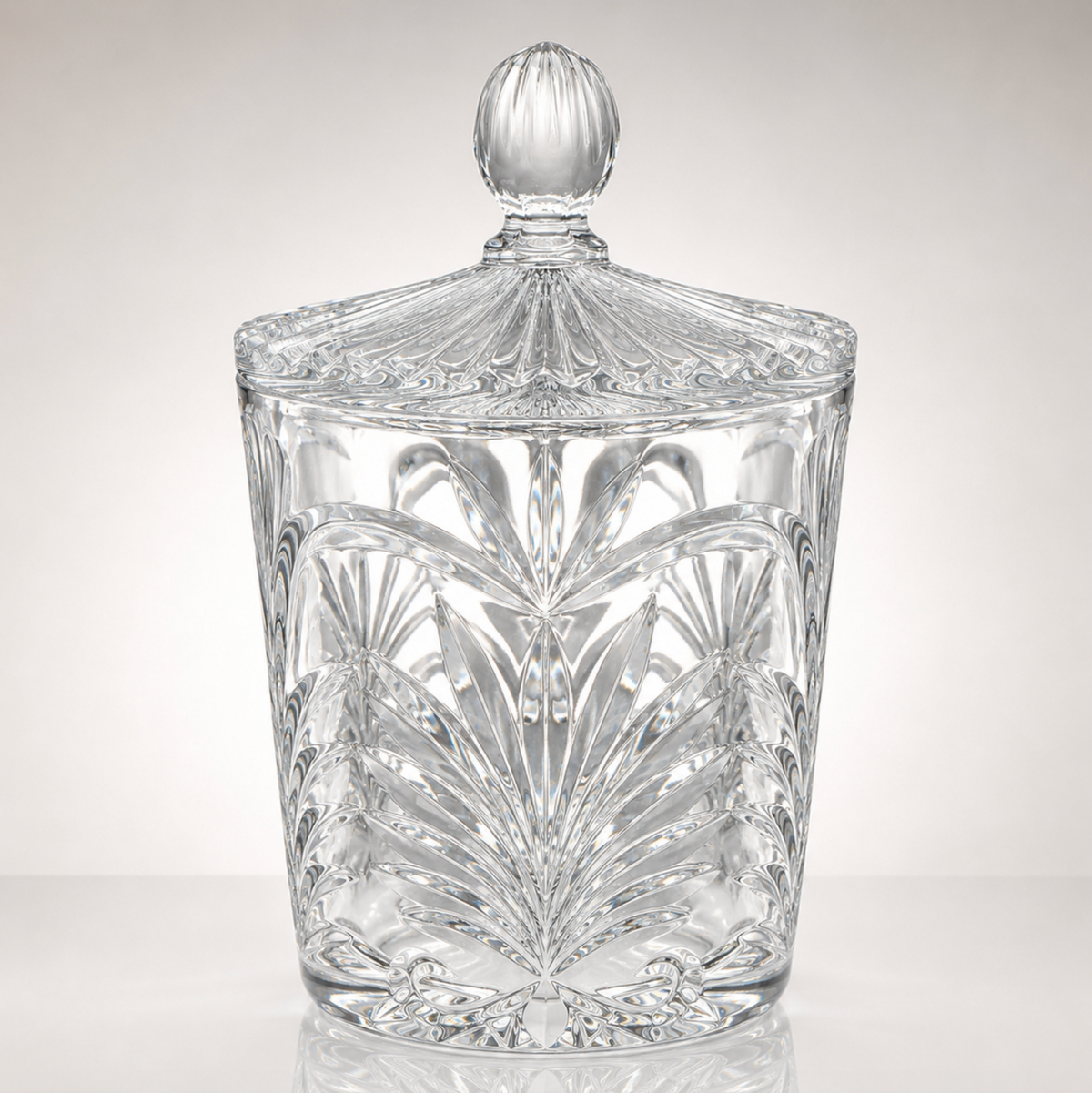 Vintage European Crystal Biscuit Barrel