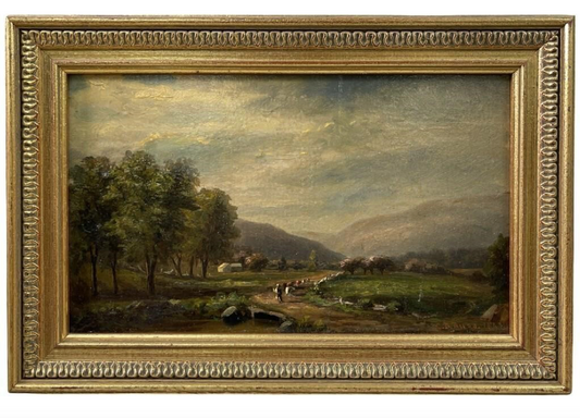 1863 Charles Betton Russ Signed American Landscape Oil Painting