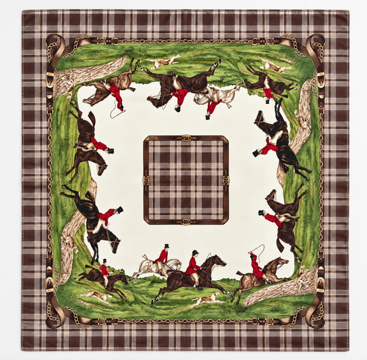 Vintage Silk Fox Hunt Equestrian Scarf – Horses, Hounds & Hunt Riders