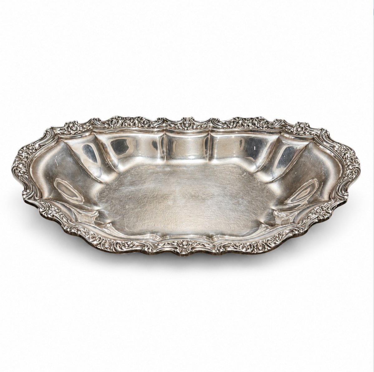 Vintage Silver Ornate Serving Bowl