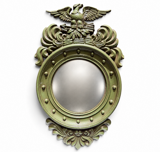 Vintage Federal Eagle Convex Mirror & Matching Candelabra Set