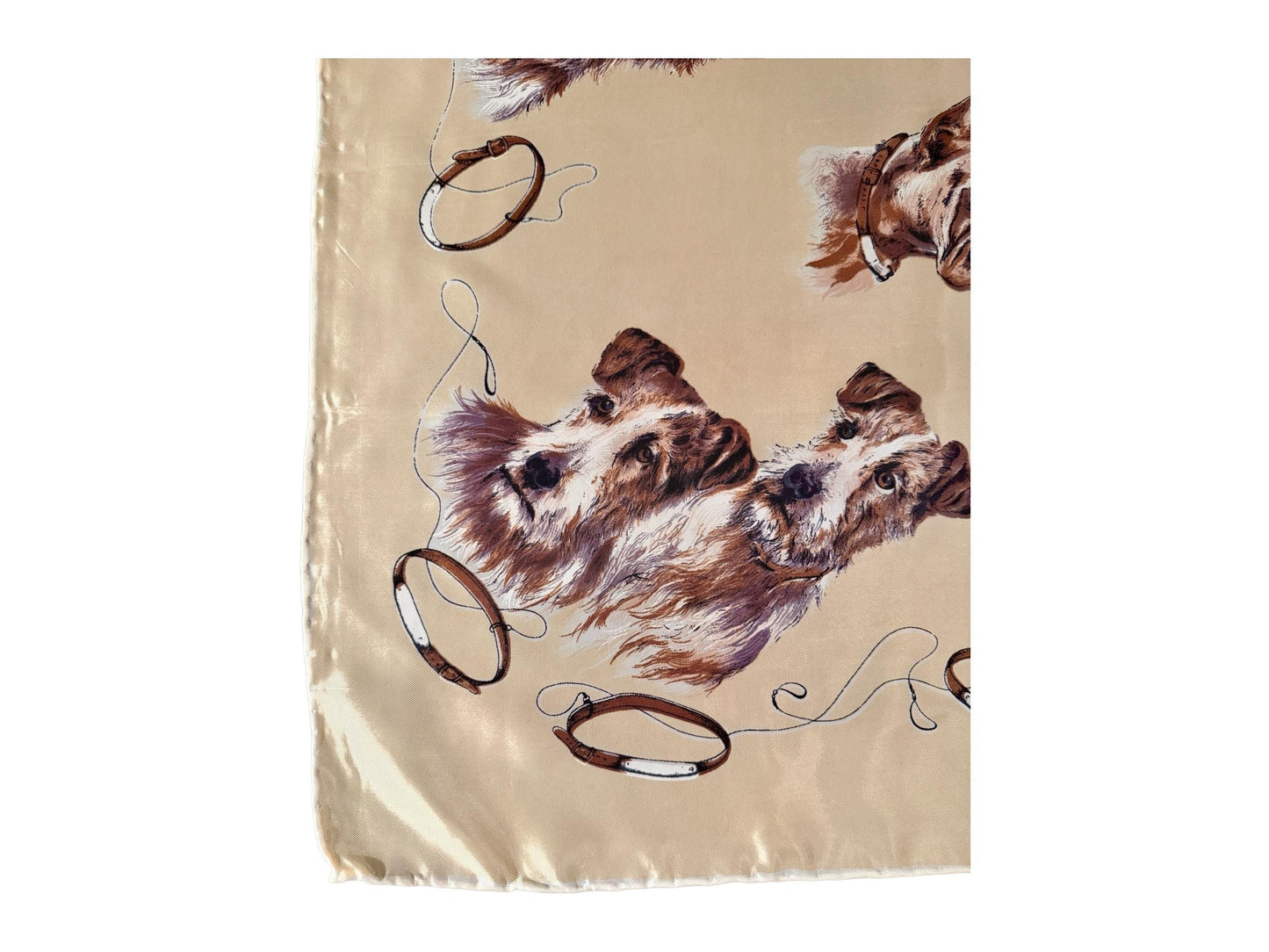 Vintage Brooks Brothers Style Sporting Dog Silk Scarf