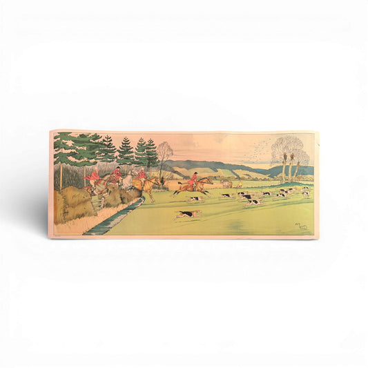 c. 1920 Antique Harry Eliott Fox Hunting Lithograph