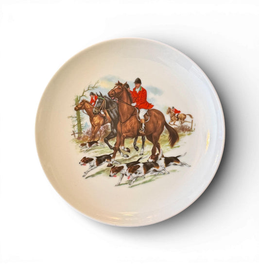 Vintage German Porcelain Fox Hunting Plate