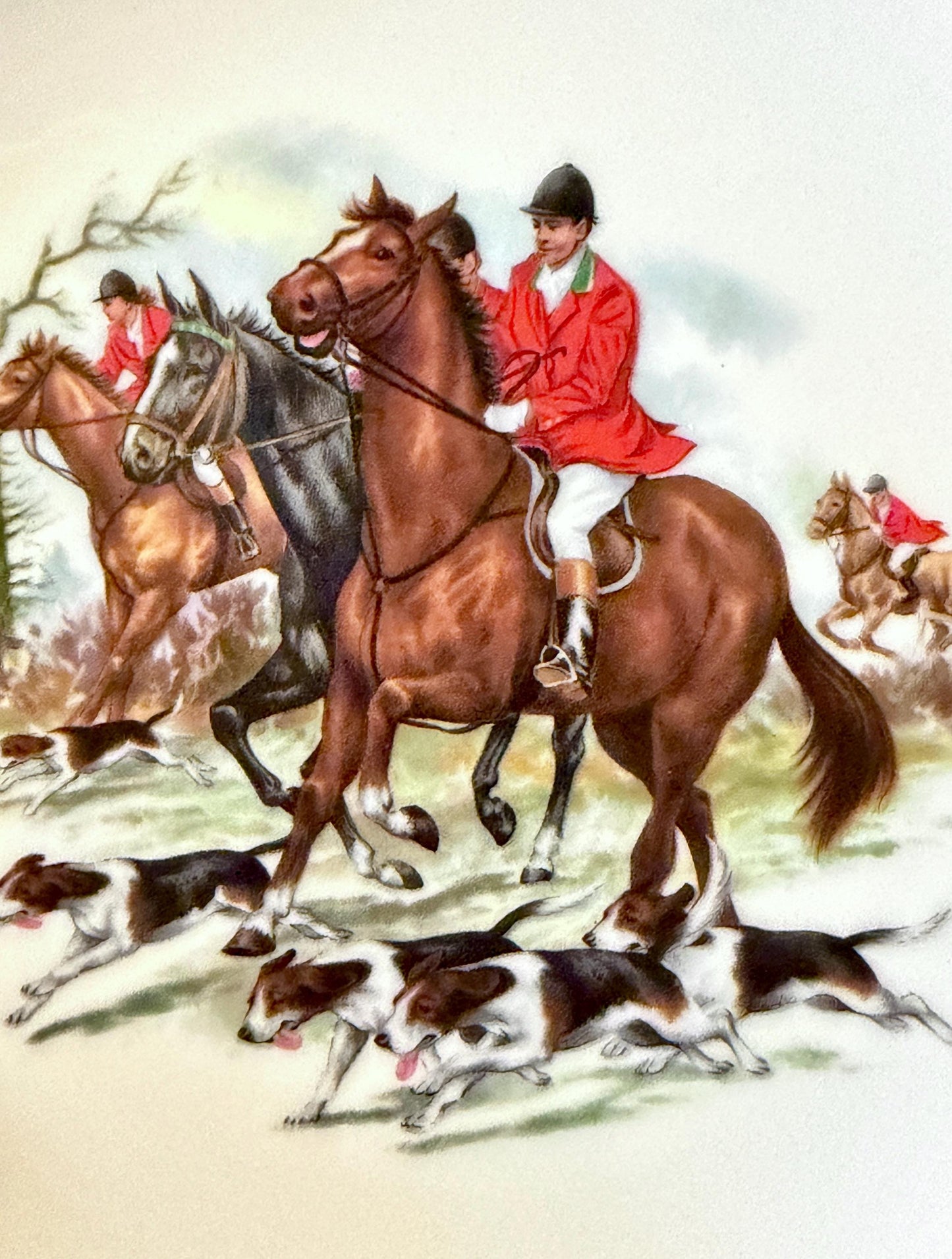 Vintage German Porcelain Fox Hunting Plate