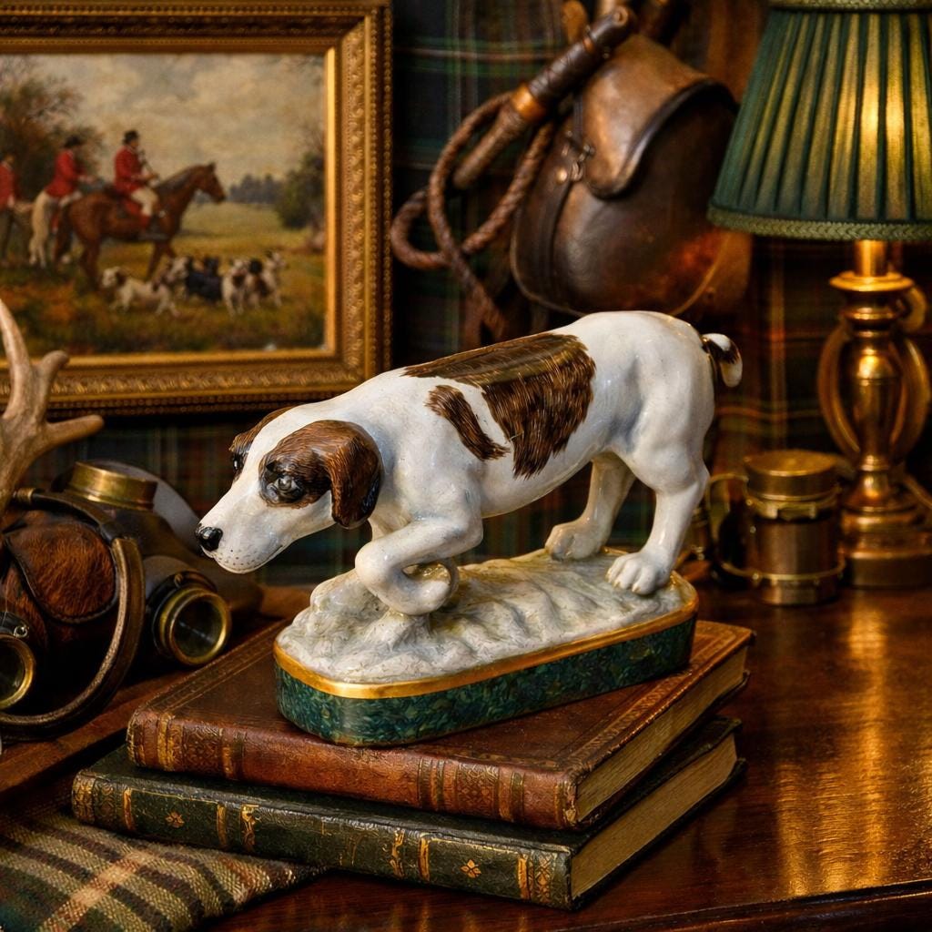 Vintage Ceramic Hound Dog Figurine