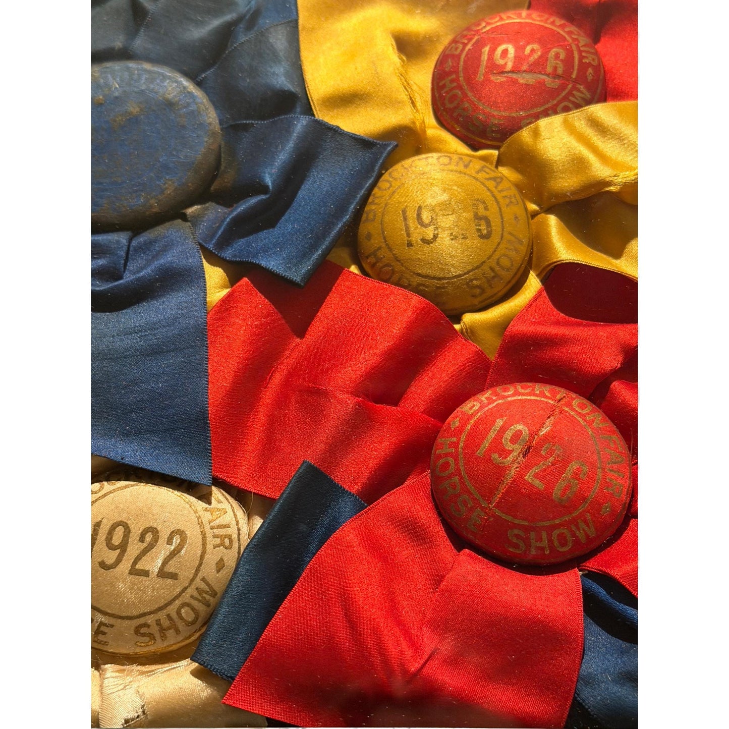 Framed Historic Horse Show Ribbons c. 1920s Brockton Fair Collection