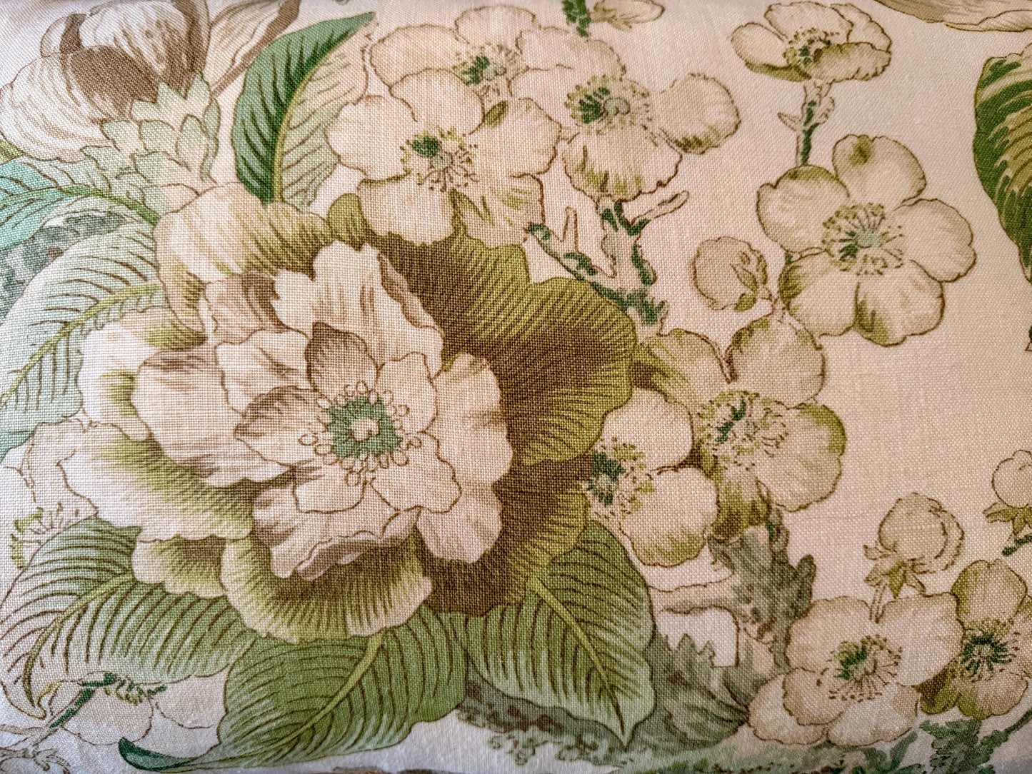 Custom Thibaut Honshu Floral & Linen Tassel Large Accent Pillow
