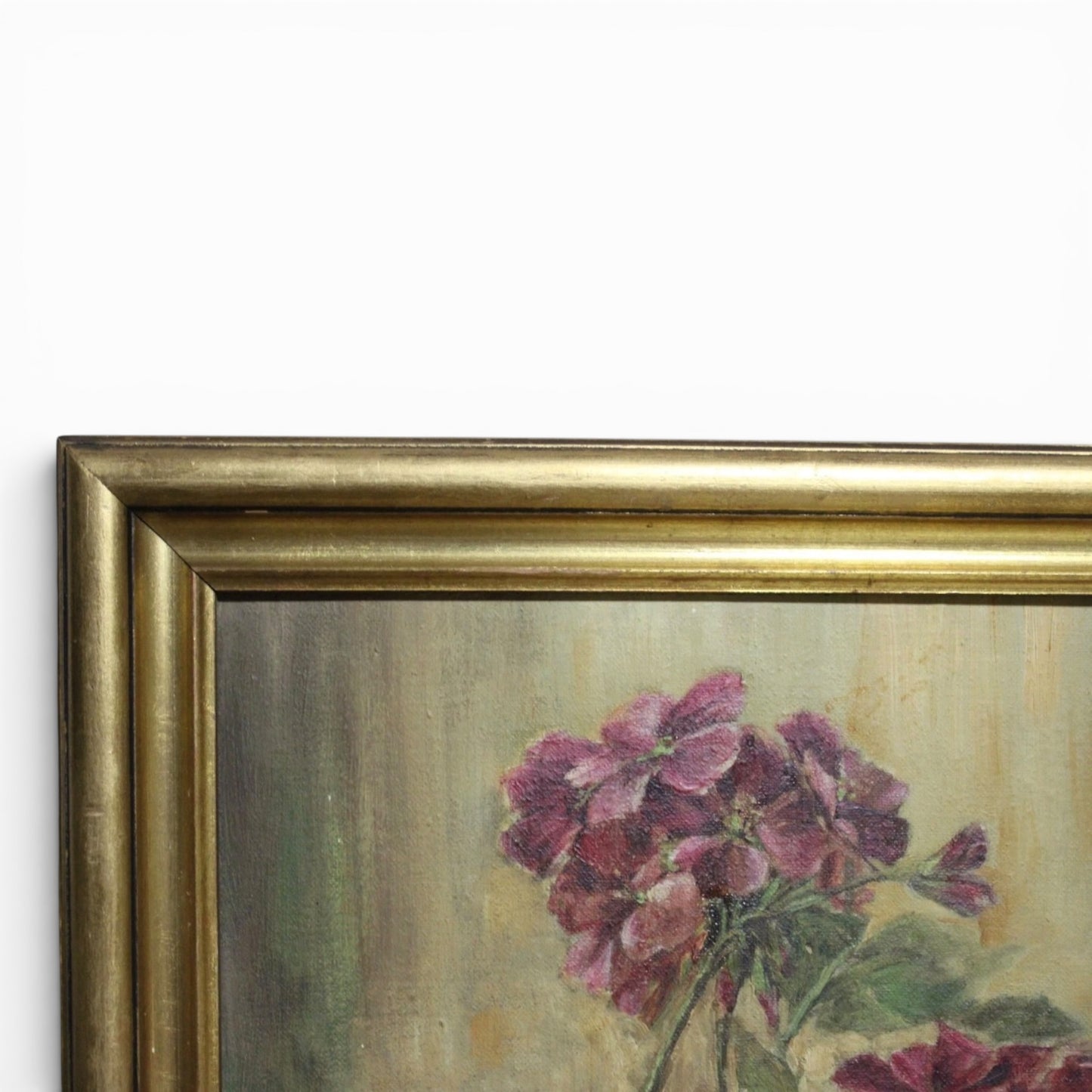 Antique Botanical Original Oil Painting - Signed