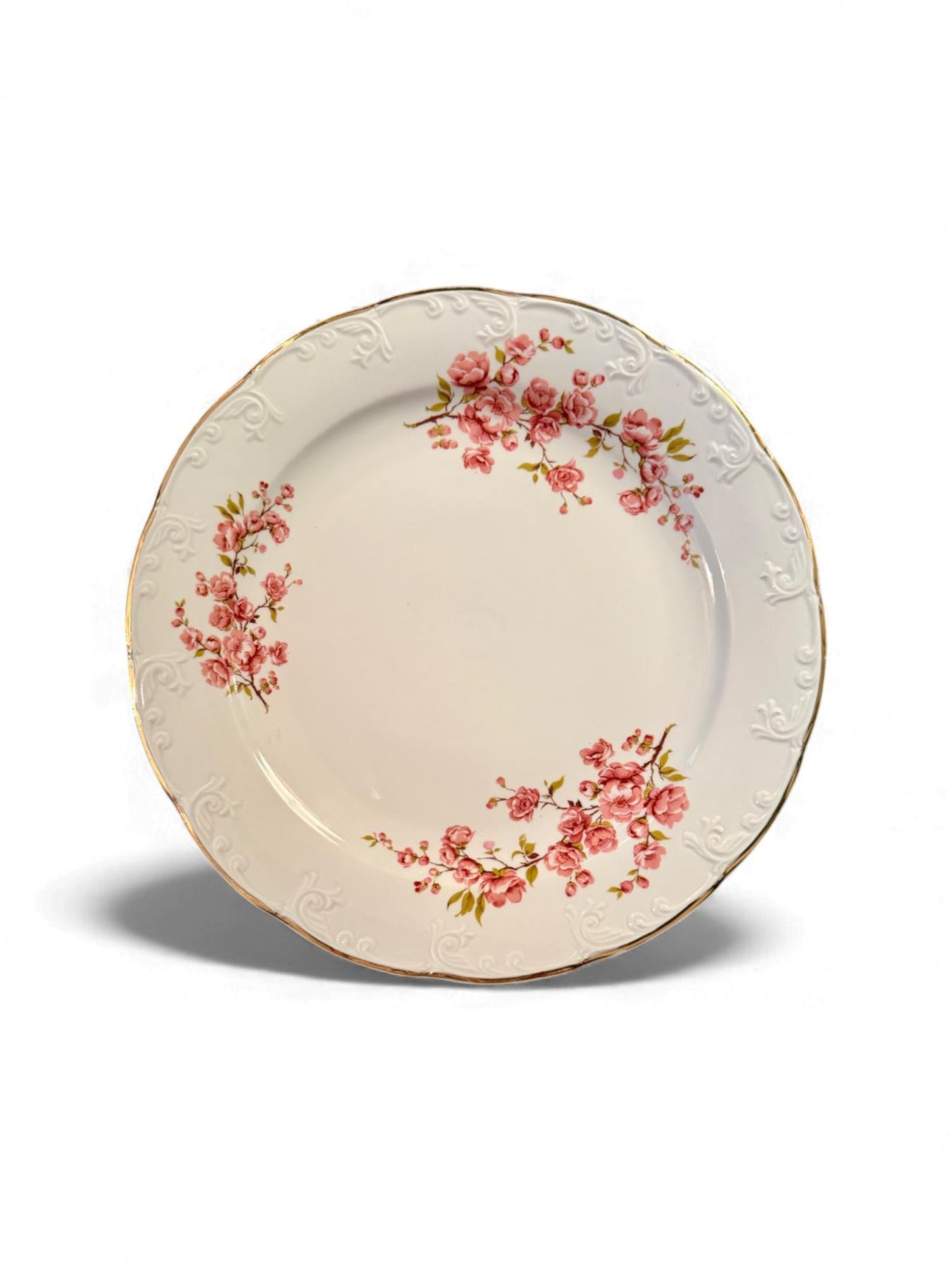 Vintage Romanian Fine Porcelain Cherry Blossom Dinnerware Set – 37 Piece Tea & Service Collection