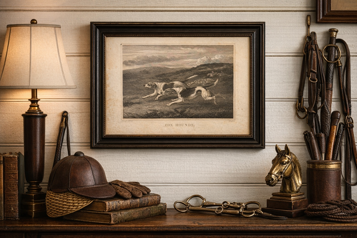 Rare Antique Foxhound Engraving by Philip Reinagle, c.1804