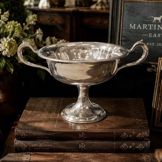 Large Antique Silver Loving Cup Trophy