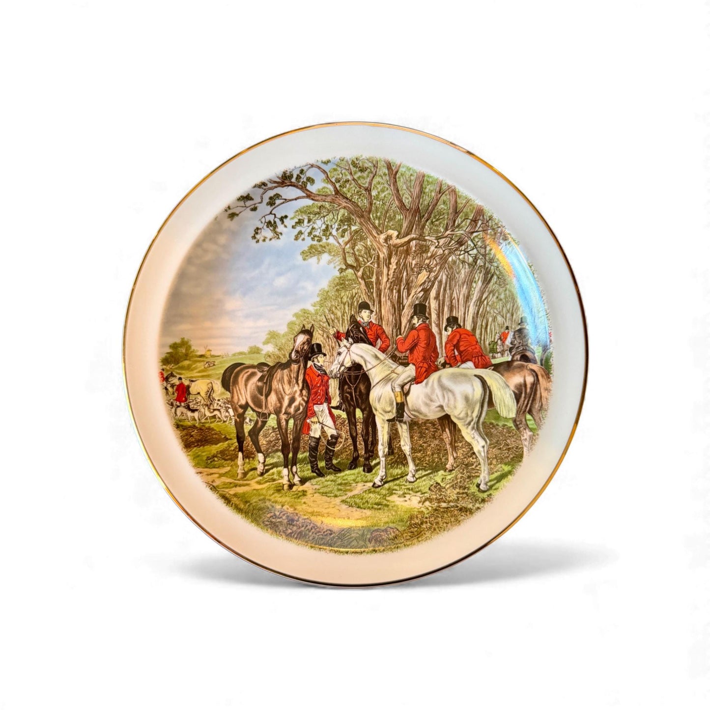 Rare Collection of 13 Vintage J.F. Herring Fox Hunting Dinner Plates